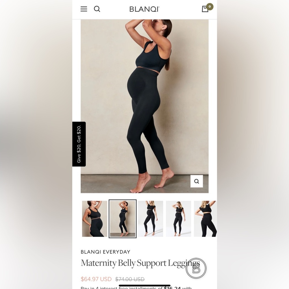 Blanqi black maternity leggings